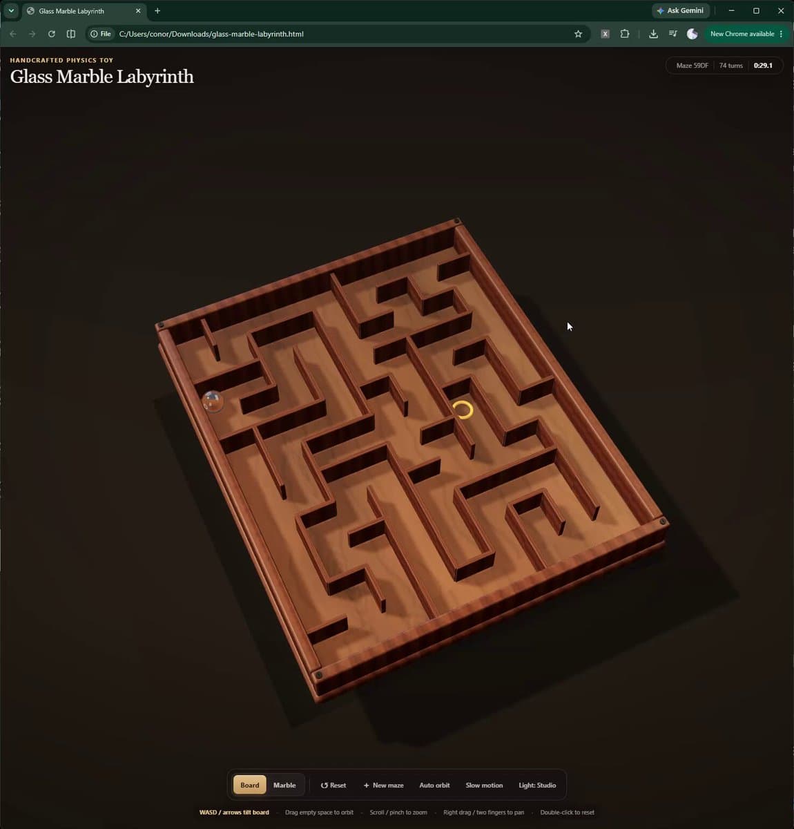 Glass Marble Labyrinth