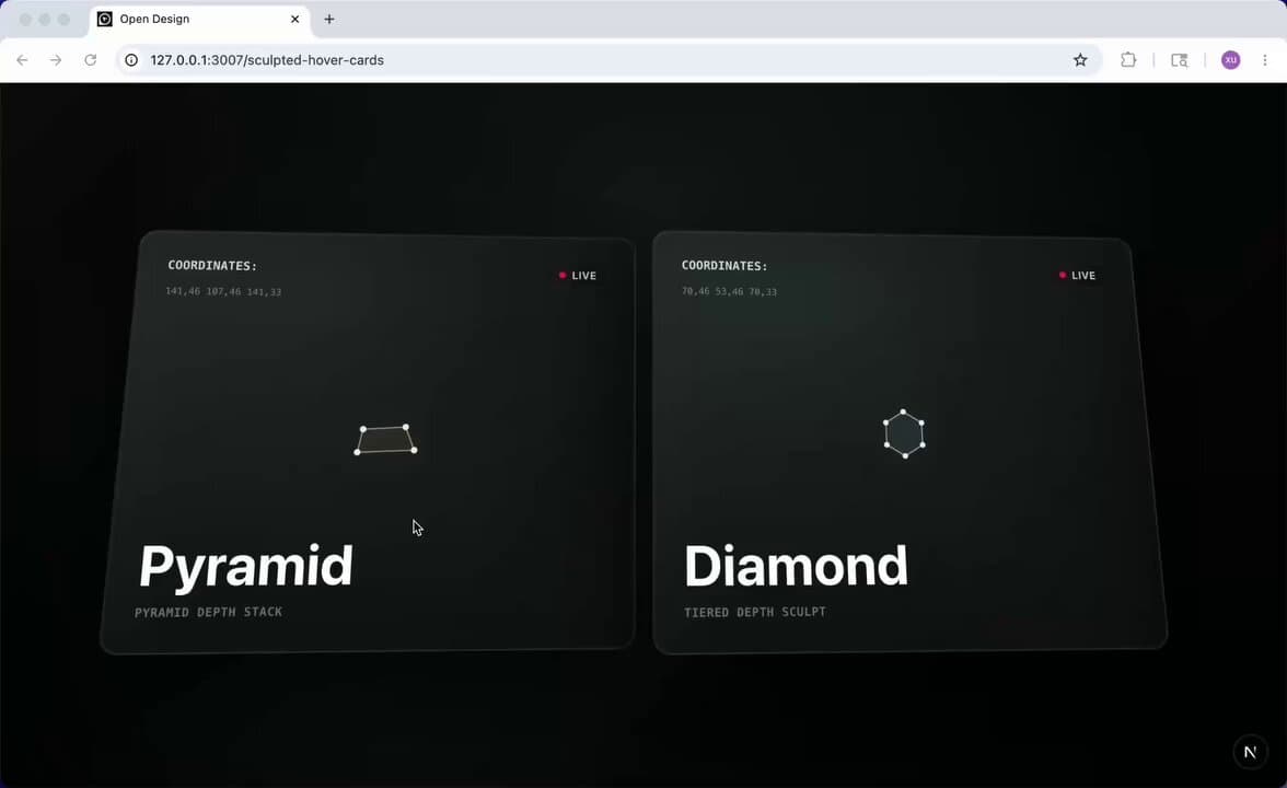 Sculpted Hover Cards