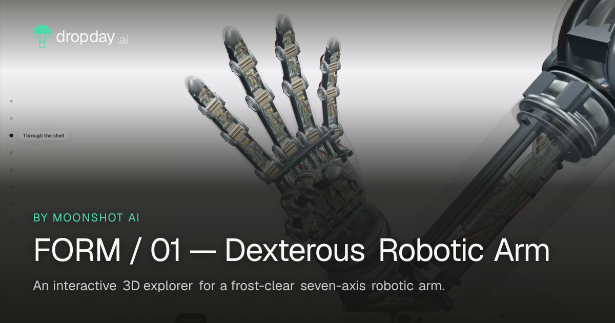 FORM / 01 — Dexterous Robotic Arm — Dropday.ai